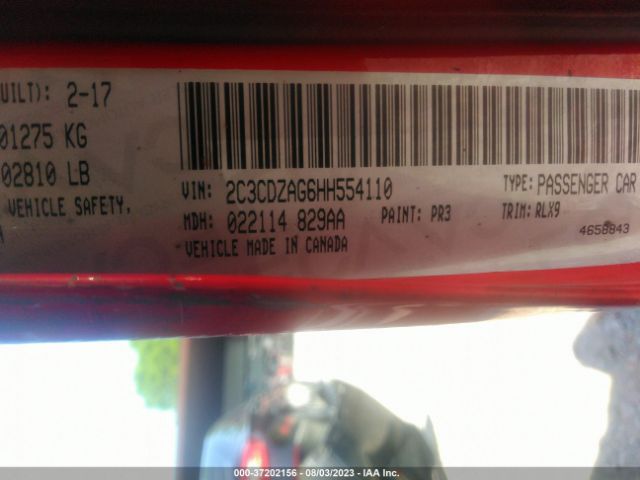 2C3CDZAG6HH554110 Dodge Challenger Sxt Plus