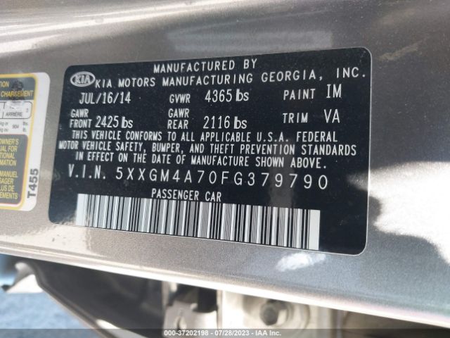 5XXGM4A70FG379790 KIA Optima Lx