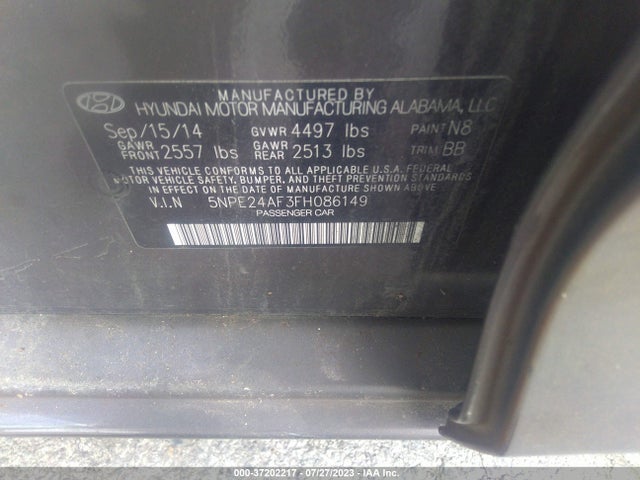 Hyundai Sonata 2.4l Se 2015 5NPE24AF3FH086149 Image 10