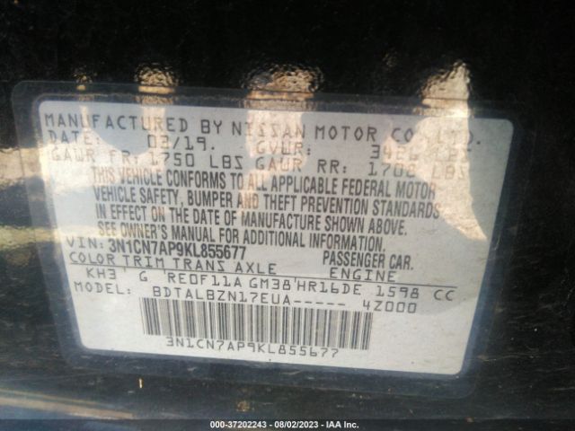 2019 NISSAN VERSA 3N1CN7AP9KL855677 Photo 8