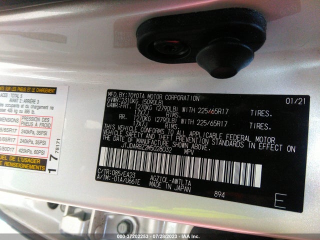 2021 Lexus NX, VIN: JTJDARBZ2M5028032