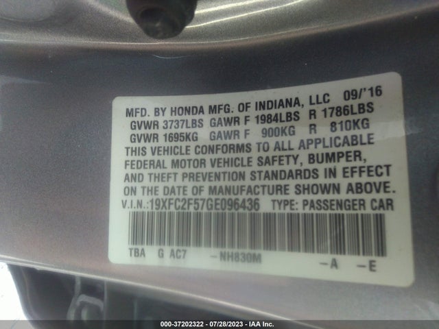 Honda Civic Sedan Lx 2016 19XFC2F57GE096436 Image 9
