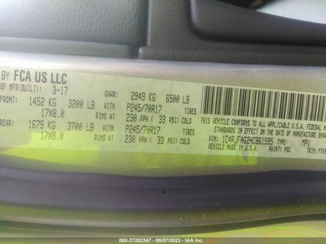 1C4RJFAG2HC861595 Jeep Grand Cherokee Laredo