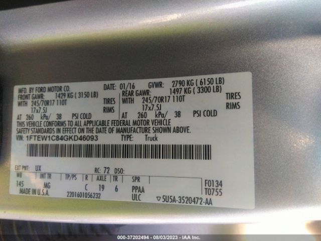 1FTEW1C84GKD46093 Ford F-150 Xlt/xl