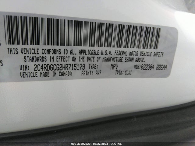 Dodge Grand Caravan Sxt 2017 2C4RDGCG2HR715179 Image 9