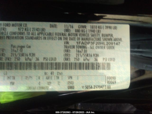 1FADP3F20HL209147 Ford FOCUS SE