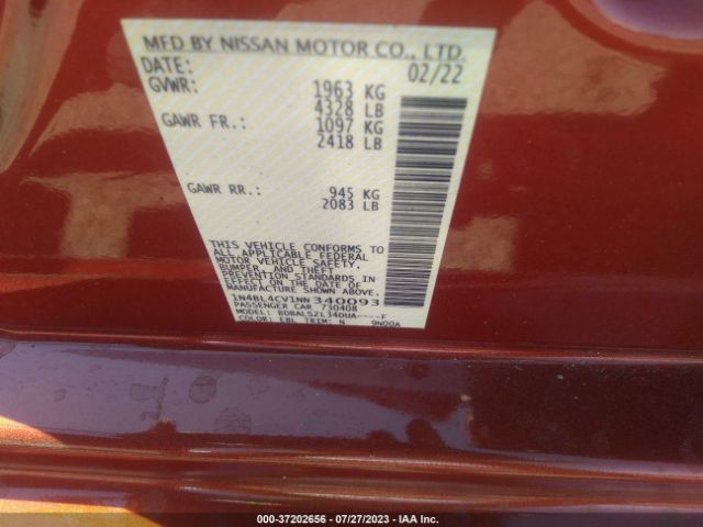 1N4BL4CV1NN340093 Nissan Altima 2.5 Sr