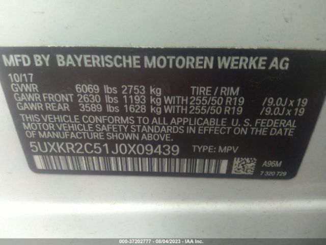 5UXKR2C51J0X09439 BMW X5 Sdrive35i