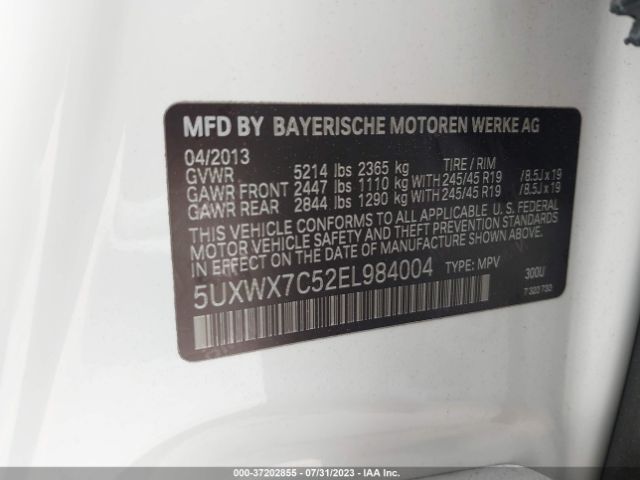 5UXWX7C52EL984004 BMW X3 Xdrive35i