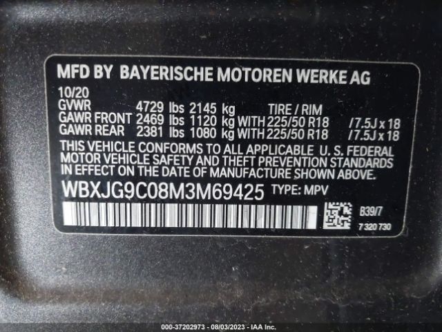 WBXJG9C08M3M69425 BMW X1 Xdrive28i