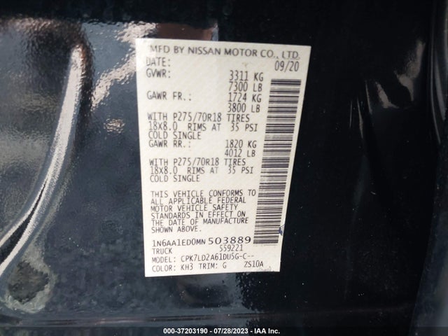Nissan Titan Pro-4x 4x4 2021 1N6AA1ED0MN503889 Image 9