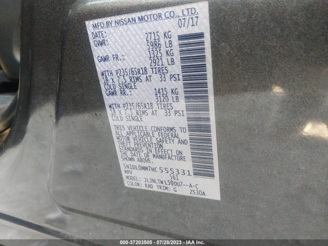 5N1DL0MM7HC555331 Infiniti QX60