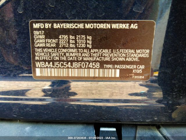 WBA4J5C54JBF07458 BMW 4 Series 440i