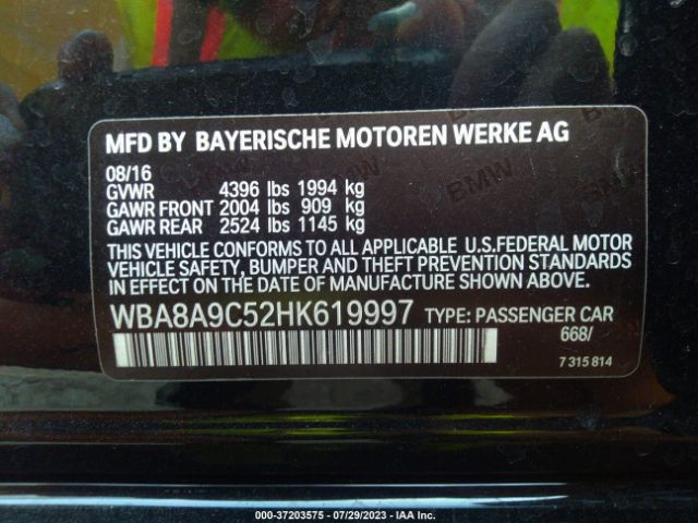 WBA8A9C52HK619997 BMW 3 Series 320i