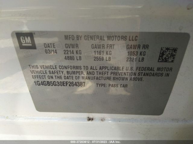 1G4GB5G30EF264387 Buick Lacrosse Leather