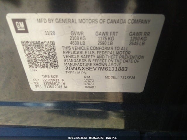 Chevrolet lyx 2021 2GNAXSEV7M6131883 Image 25