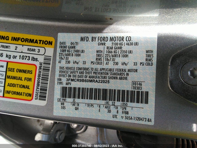 Ford Bronco Sport Big Bend 2021 3FMCR9B60MRA22025 Image 9