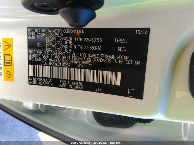 JTJBJRBZXK2110287 Lexus Nx Nx 300h