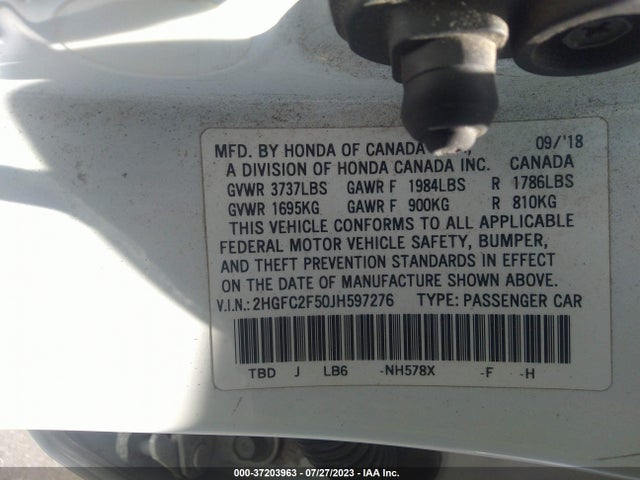 Honda Civic Sedan Lx 2018 2HGFC2F50JH597276 Image 16