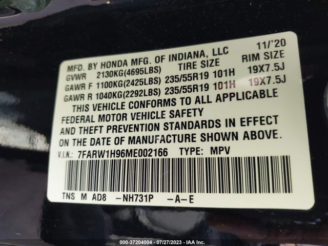 Honda Cr-v Touring 2021 7FARW1H96ME002166 Image 15