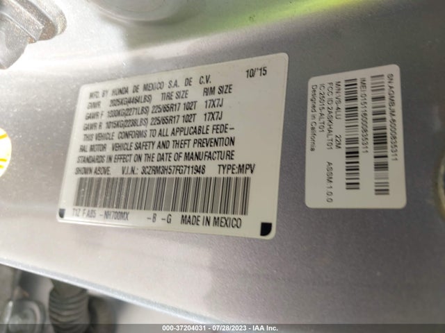 Honda CR-V EX 2015 3CZRM3H57FG711948 Image 15