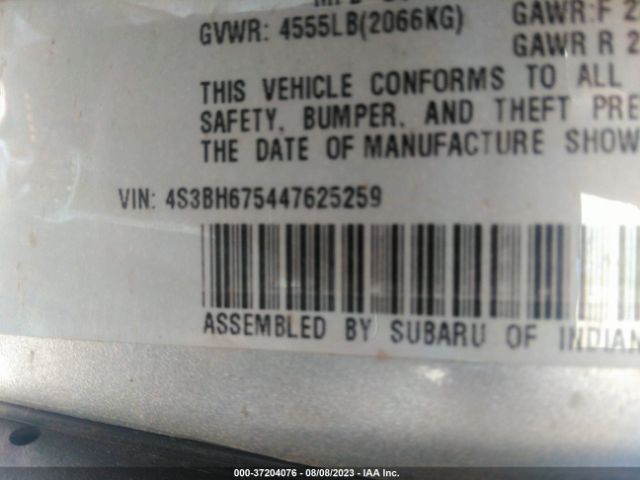 2004 SUBARU OUTBACK 4S3BH675447625259 Photo 8