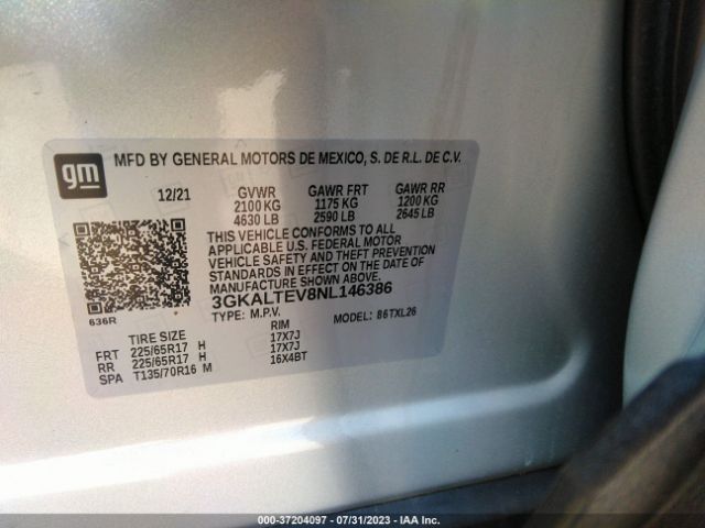 3GKALTEV8NL146386 GMC Terrain Sle