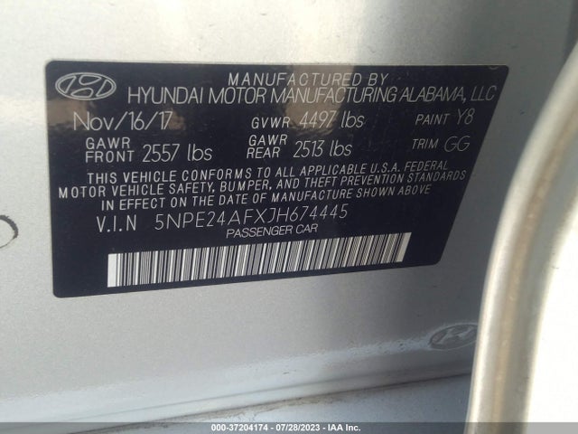 Hyundai SONATA SE 2018 5NPE24AFXJH674445 Image 15