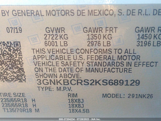 Chevrolet Blazer 2019 3GNKBCRS2KS689129 Image 9