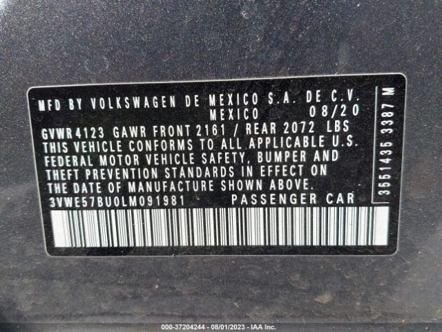 3VWE57BU0LM091981 Volkswagen Jetta 1.4t Sel