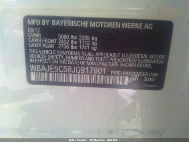 WBAJE5C58JG917901 BMW 5 Series 540i