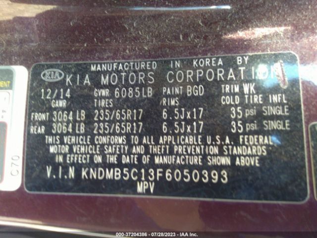 KNDMB5C13F6050393 KIA SEDONA LX