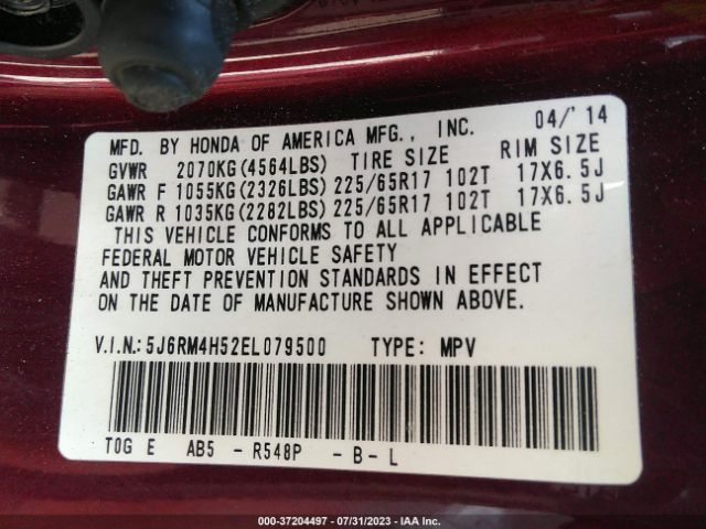 5J6RM4H52EL079500 Honda CR-V EX