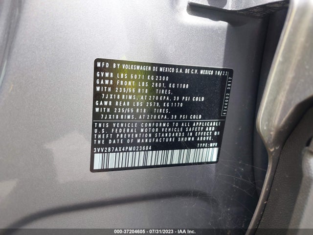 3VV2B7AX4PM023684 Volkswagen TIGUAN SE