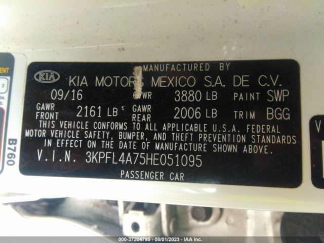 3KPFL4A75HE051095 KIA FORTE LX