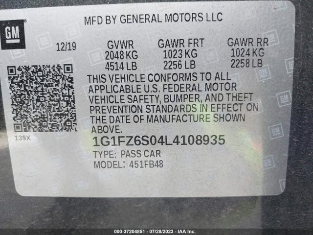 Chevrolet Bolt Ev Premier 2020 1G1FZ6S04L4108935 Image 9