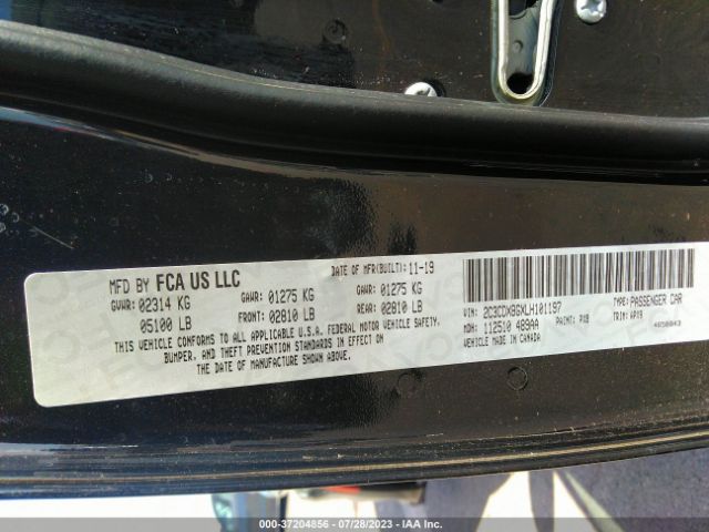 2C3CDXBGXLH101197 Dodge Charger Sxt