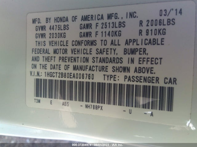 Honda Accord Coupe Ex-l 2014 1HGCT2B80EA006760 Image 9