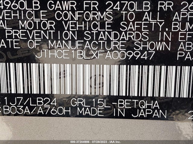Lexus GS 350 2015 JTHCE1BLXFA009947 Image 10