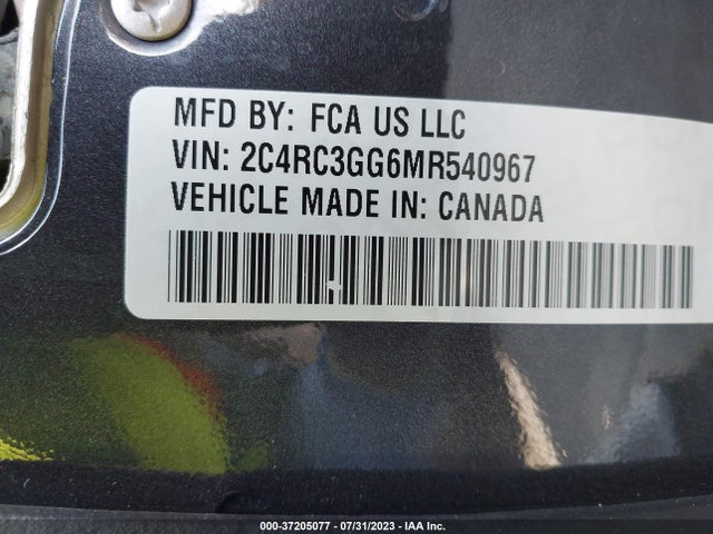 2C4RC3GG6MR540967 Chrysler Pacifica Limited