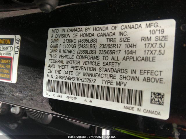 2HKRW6H31KH232572 Honda CR-V LX