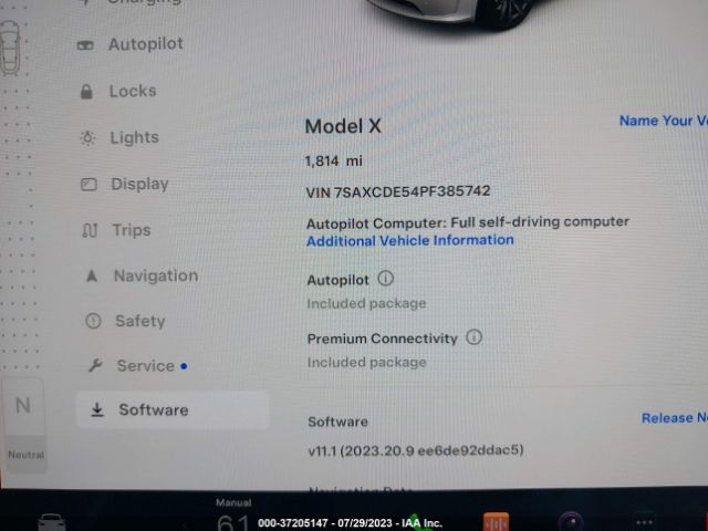 7SAXCDE54PF385742 Tesla MODEL X