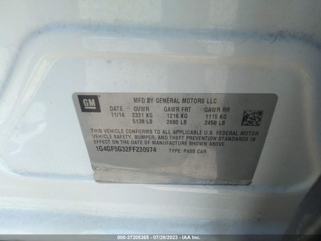 1G4GF5G32FF230974 Buick Lacrosse Premium Ii