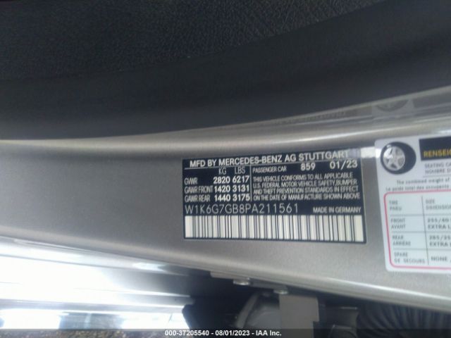 W1K6G7GB8PA211561 Mercedes-Benz S-class S 580