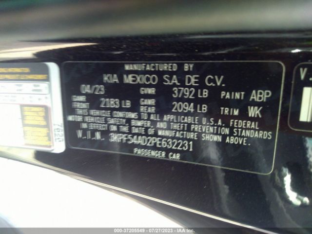 3KPF54AD2PE632231 KIA Forte Gt-line