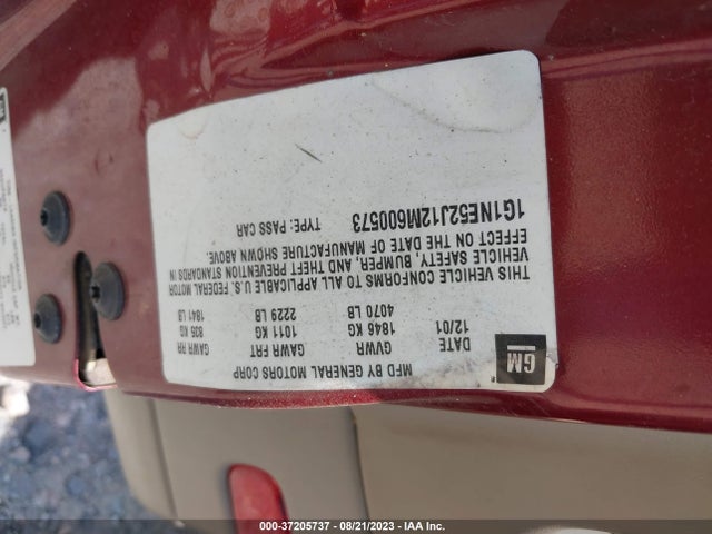2002 CHEVROLET MALIBU LS VIN: 1G1NE52J12M600573