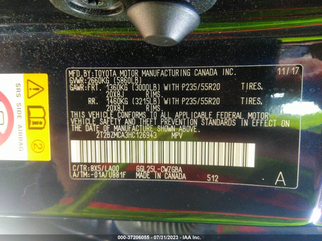 2T2BZMCA3HC126943 Lexus Rx Rx 350