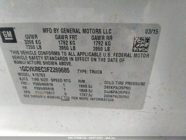 Chevrolet Silverado 1500 Lt 2015 1GCVKREC3FZ269685 Image 9