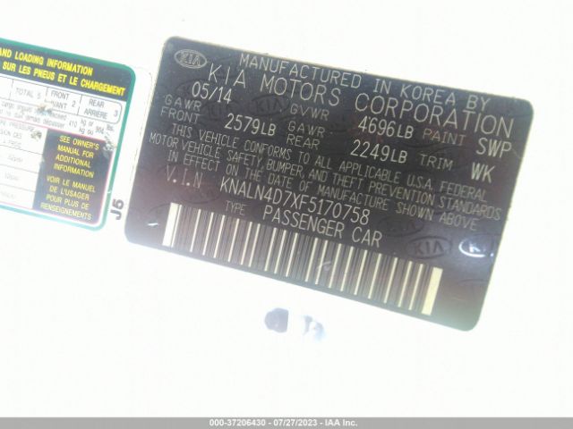 KNALN4D7XF5170758 KIA Cadenza Premium