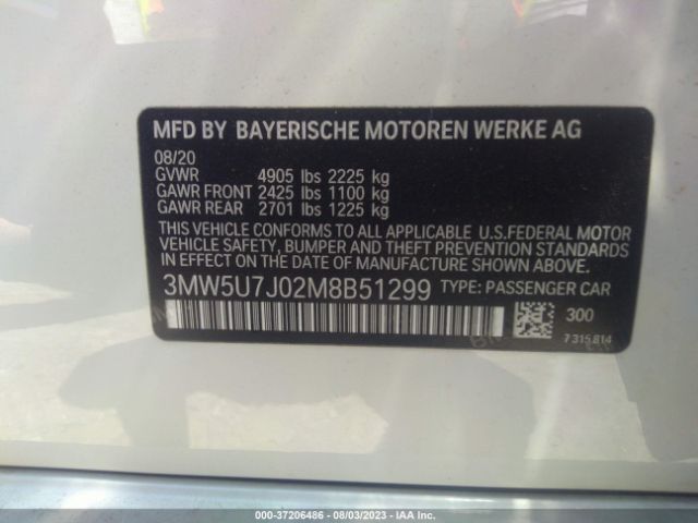 3MW5U7J02M8B51299 BMW 3 Series M340i